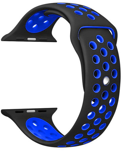 4wrist Silikonový řemínek pro Apple Watch - Černá Modrá 38 40 41 mm