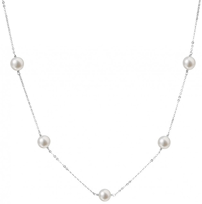 Evolution Group Strieborný náhrdelník s 5 pravými perlami Pavona 22015.1