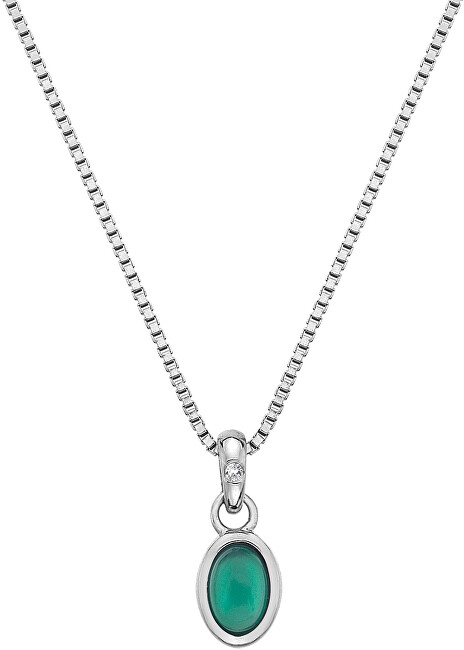 Hot Diamonds Strieborný náhrdelník pre narodené v máji Birthstone DP758