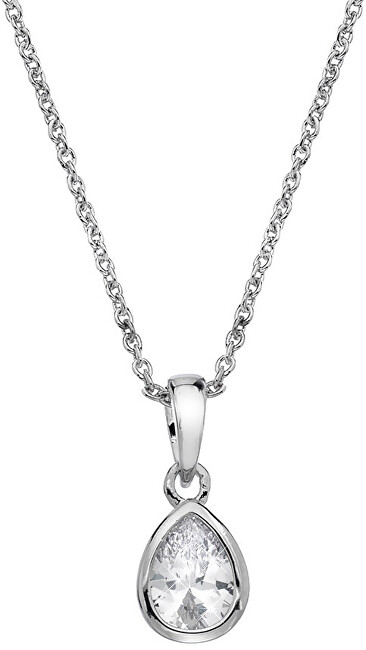 Hot Diamonds Strieborný náhrdelník s trblietavým príveskom Emozioni Acqua Amore EP037