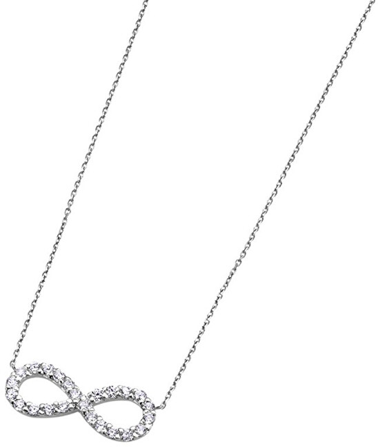 Lotus Silver Trblietavý strieborný náhrdelník s čírymi zirkónmi Nekonečno LP1253-1   1