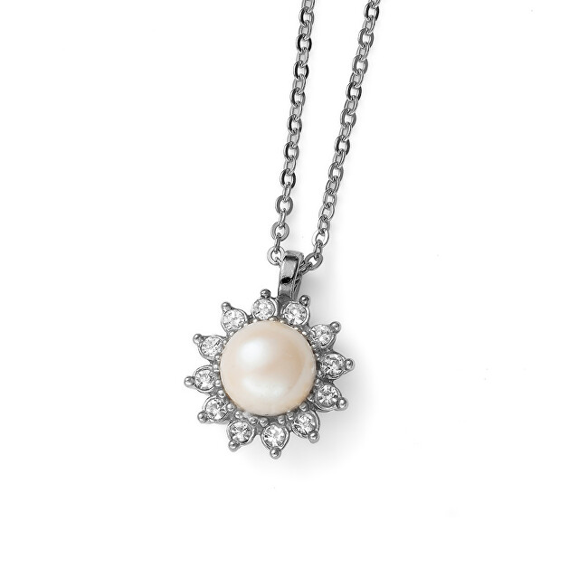 Oliver Weber Pôvabný rhodiovaný náhrdelník s perličkou Rush 12265R