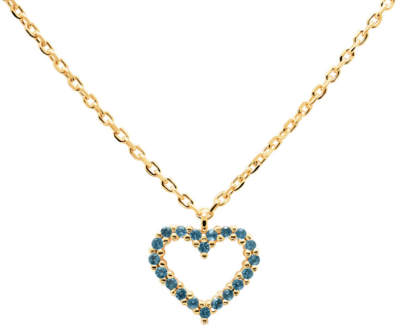 PDPAOLA Nežný pozlátený náhrdelník so srdiečkom Celeste Heart Gold CO01-225-U (retiazka, prívesok)