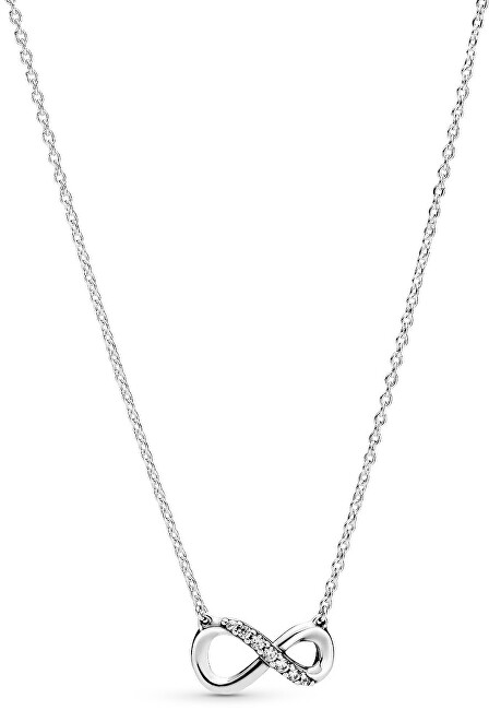 Pandora Strieborný náhrdelník Trblietavé nekonečno 398821C01-50