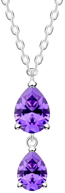 Preciosa Jemný strieborný náhrdelník Lyra Violet 5264 56 (retiazka, prívesok)