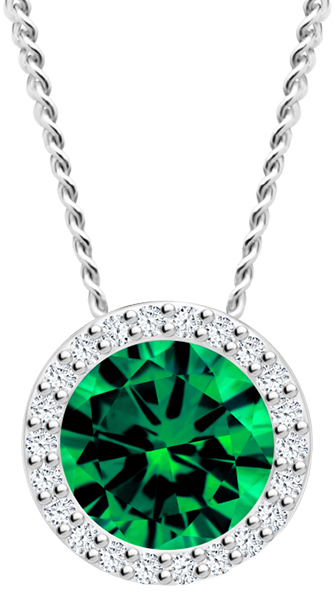 Preciosa Strieborný náhrdelník Emerald 5268 66 (retiazka, prívesok)