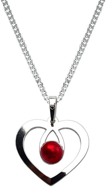 Praqia Jewellery Romantický strieborný náhrdelník Srdce s kryštálom KO1957_CU050_45_RH (retiazka, prívesok)