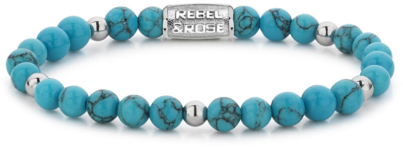 Rebel&Rose Obrúbený náramok Turquoise Delight RR-60075-S 15 cm - XS