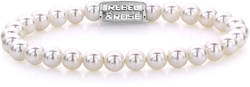 Rebel&Rose Obrúbený náramok Pearl Gem RR-60054-S 15 cm - XS