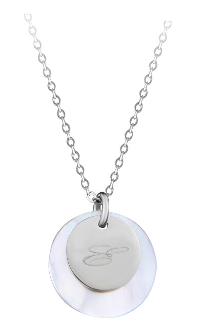 Troli Elegantný oceľový náhrdelník s príveskami písmeno  E 