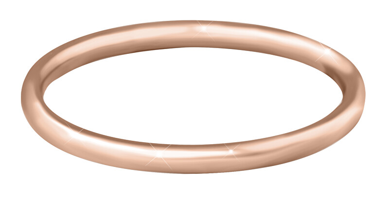 Troli Pozlátený minimalistický prsteň z ocele Rose Gold 52 mm