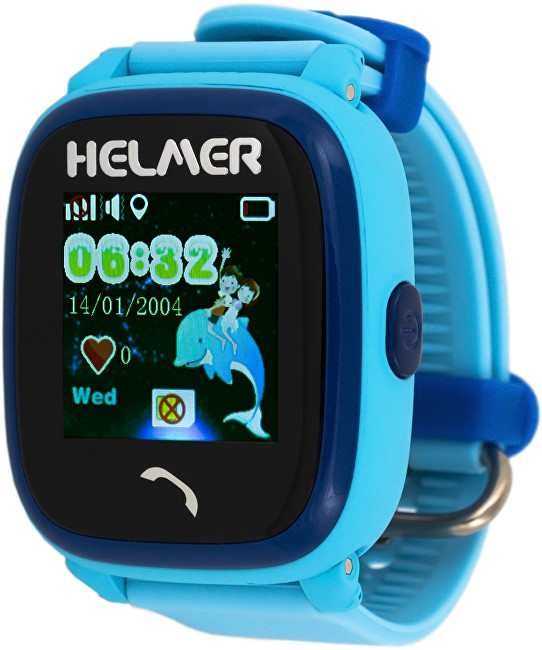 Helmer Smart dotykové vodotesné hodinky s GPS lokátorom LK 704 modré