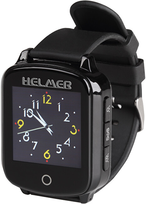 Helmer Chytré dotykové volací hodinky s GPS lokátorem pro seniory - LK 706 černé
