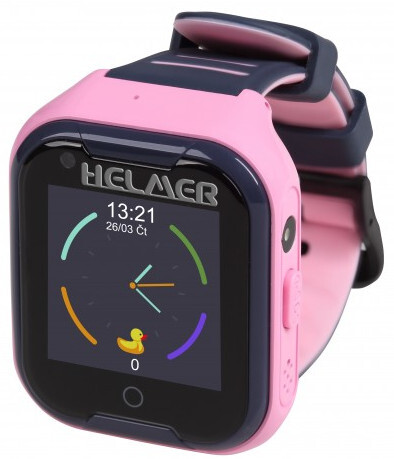 Helmer LK 709 4G ružové - detské hodinky s GPS lokátorem, videohovorem, vodotesné