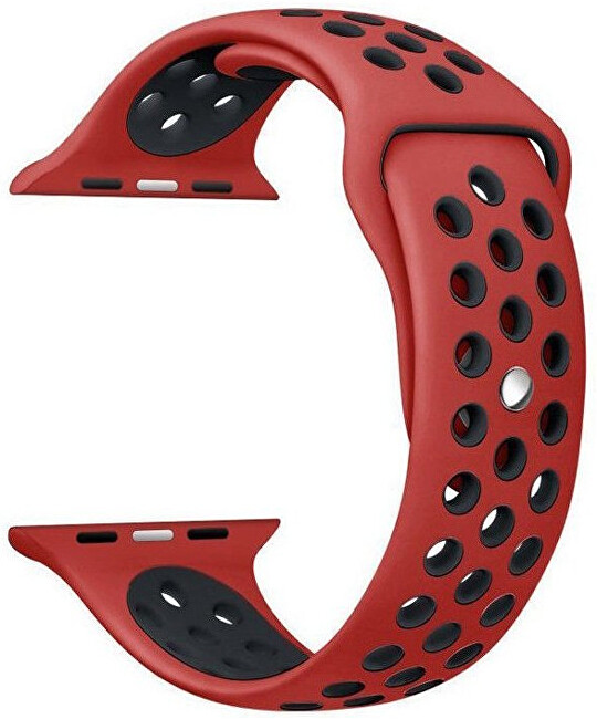 4wrist Silikonový řemínek pro Apple Watch - Červená Černá 42 44 45 mm