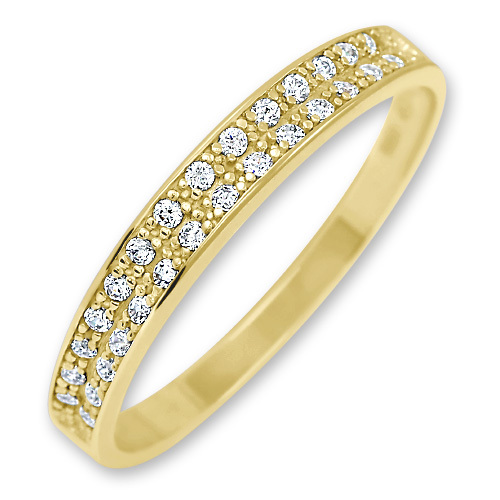 Brilio Dámsky zlatý prsteň s kryštálmi 229 001 00670 53 mm