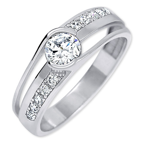 Brilio Silver Moderné strieborný prsteň 426 001 00503 04 55 mm