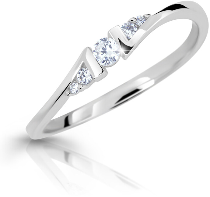 Cutie Diamonds Pôvabný prsteň z bieleho zlata s briliantmi DZ6720-3054-00-X-2 53 mm