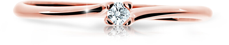 Cutie Diamonds Trblietavý prsteň z ružového zlata s briliantom DZ6733-2948-00-X-4 49 mm