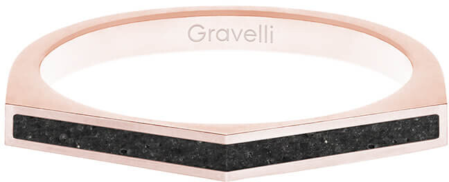 Gravelli Oceľový prsteň s betónom Two Side bronzová   antracitová GJRWRGA122 50 mm