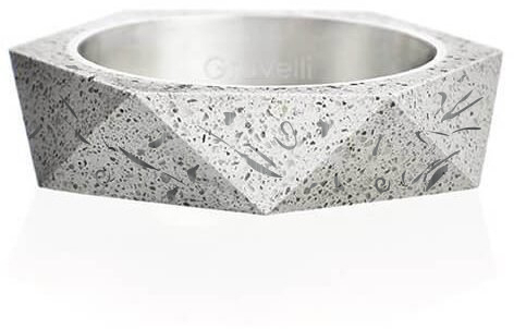 Gravelli Štýlový betónový prsteň Cubist Fragments Edition oceľová   sivá GJRUFSG005 47 mm