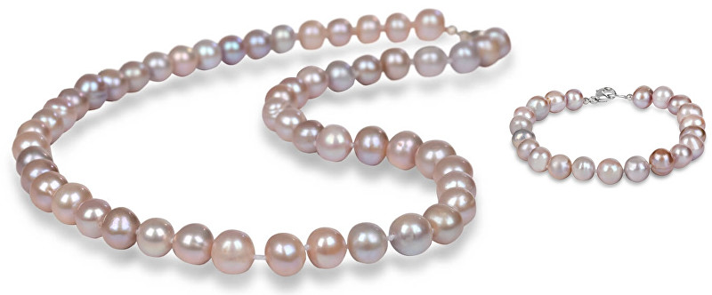 JwL Luxury Pearls Zvýhodnená perlová súprava šperkov JL0266 a JL0361 (náramok, náhrdelník)