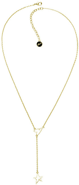 Karl Lagerfeld Pozlátený náhrdelník so srdcom a hviezdou 5545053