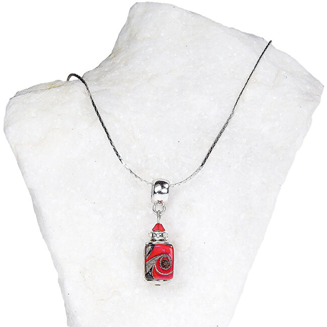 Lampglas Vášnivý dámsky náhrdelník Scarlet Passion s perlou Lampglas NSA16