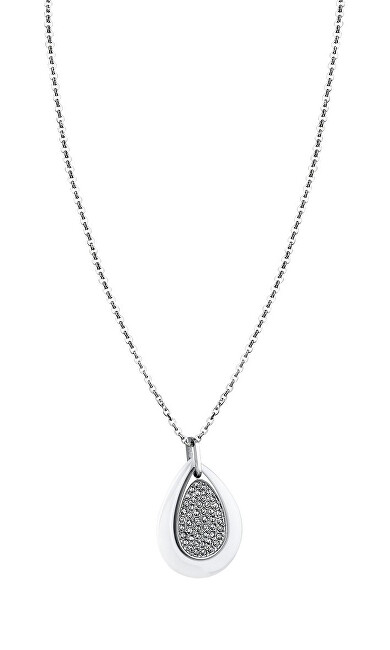 Lotus Style Štýlový oceľový náhrdelník Ceramic LS1706-1 1