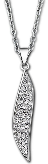 Lotus Style Trblietavý oceľový náhrdelník s kryštálmi LS1910-1   1