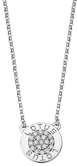 Lotus Silver Trblietavý strieborný náhrdelník s čírymi zirkónmi pre ženy LP1252-1   1
