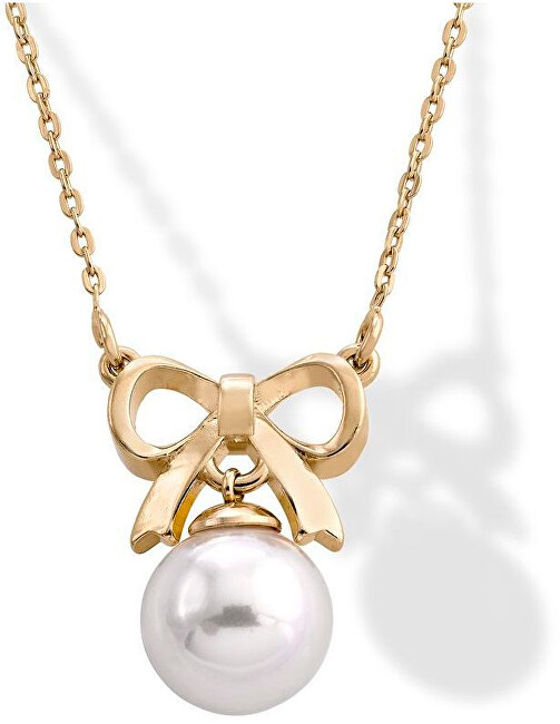 Majorica Strieborný náhrdelník s perlou a mašličkou 15300.01.1.000.010.1