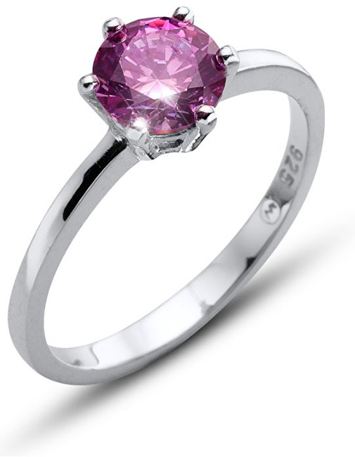 Oliver Weber Strieborný prsteň s fialovým kryštálom Morning Brilliance Large 63221 PUR L (56 - 59 mm)