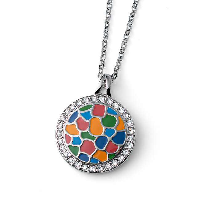 Oliver Weber Výrazný náhrdelník s farebným príveskom Spring 12272