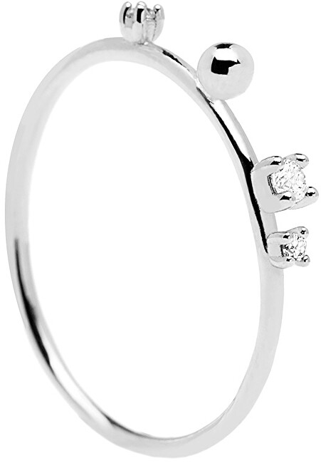PDPAOLA Elegantný strieborný prsteň so zirkónmi KAYA Silver AN02-127 50 mm