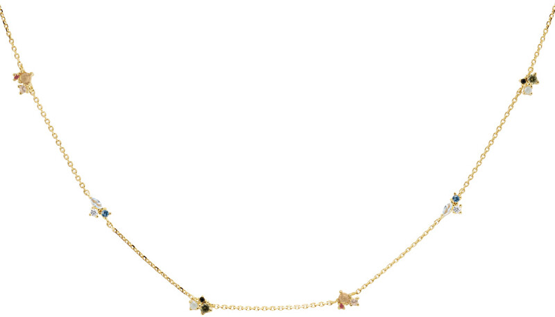 PDPAOLA Pozlátený náhrdelník zo striebra sa zirkónmi LA PALETTE Gold CO01-179-U