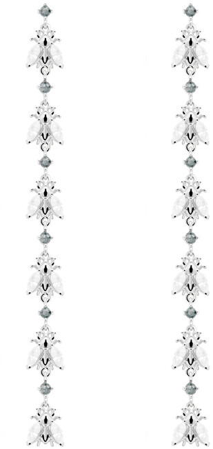 PDPAOLA Dlhé strieborné náušnice s prekrásnymi včeličky NEST Silver AR02-318-U