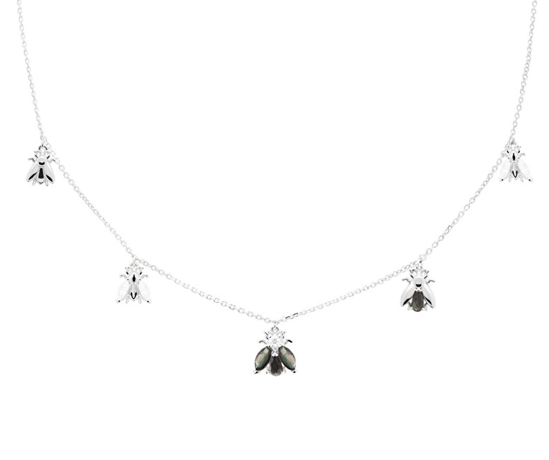 PDPAOLA Hravý strieborný náhrdelník s krásnymi včeličky LA BAMBA Silver CO02-201-U
