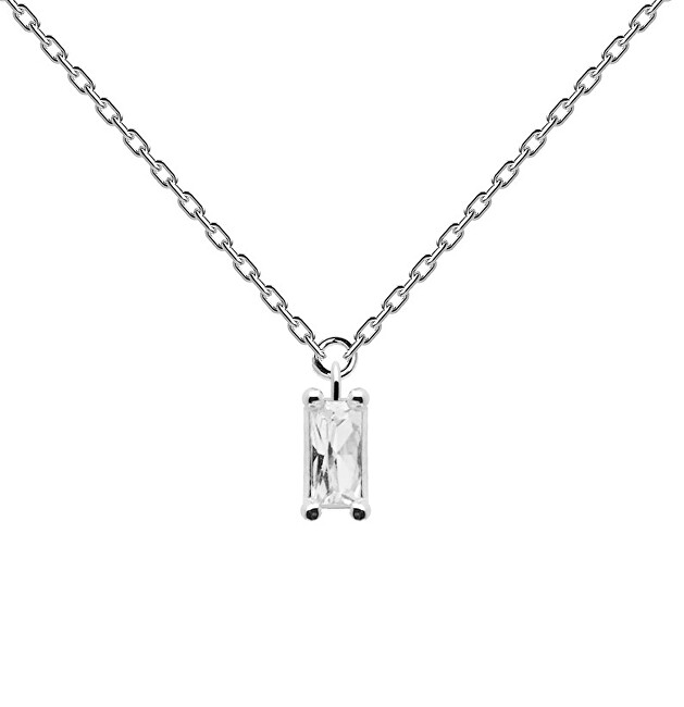 PDPAOLA Nežný strieborný náhrdelník s príveskom ASANA Silver CO02-131-U