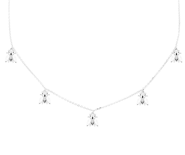 PDPAOLA Veselý strieborný náhrdelník s krásnymi včeličky NEST Silver CO02-200-U