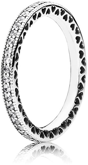 Pandora Zamilovaný prsteň s kryštálmi 190963CZ-56 56 mm