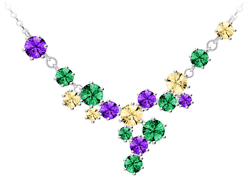 Preciosa Pestrofarebný strieborný náhrdelník Vitis 5287 70