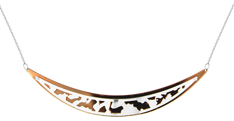 Praqia Jewellery Bicolor náhrdelník s masívnou ozdobou Marble N6285