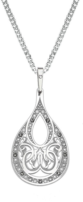 Praqia Jewellery Orientálna strieborný náhrdelník Kvapka s kryštálmi KO2008_CU050_45_RH (retiazka, prívesok)