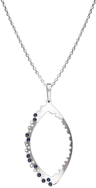 Praqia Jewellery Strieborný náhrdelník s kryštálmi Kvapka KO1461_VO040_45_N_RH (retiazka, prívesok)