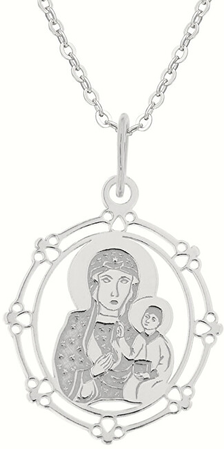 Praqia Jewellery Strieborný náhrdelník Viera a láska KO0867_BR030_43-7_RH (retiazka, prívesok)
