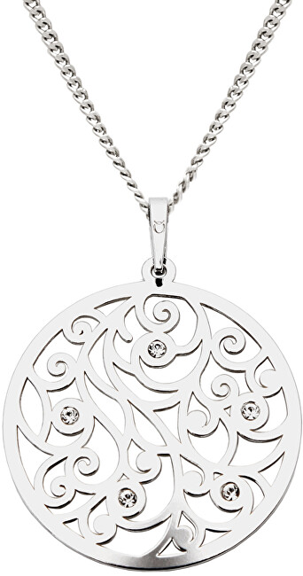 Praqia Jewellery Trblietavý strieborný náhrdelník s kryštálmi KO1708M_CU040_45_RH (retiazka, prívesok)