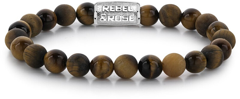Rebel&Rose Obrúbený náramok Tiger Rocks RR-80046-S 16,5 cm - S