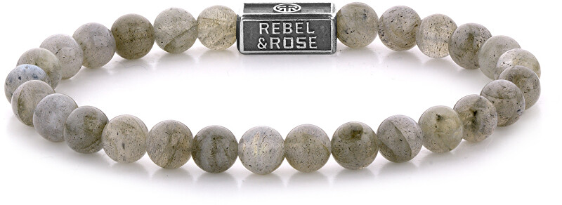 Rebel&Rose Strieborný obrúbený náramok Labradorite Shield RR-6S005-S 19 cm - L