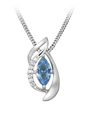 Silver Cat Štýlový náhrdelník so syntetickým modrým spinelom SC459